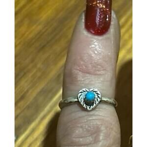 Native American Sterling and Turquoise TOE Ring Childs Ring